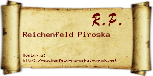 Reichenfeld Piroska névjegykártya